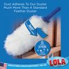 360 degrees of dust-catching fibers trap and lock 3x more dust and allergens than a feather duster