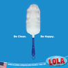 Lola 360 Degree Duster with blue handle, Be Clean Be Happy, household cleaning tool for dusting