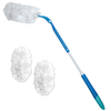 Lola 360 Extender Duster Starter Kit with long blue extendable handle, angled head, and 2 fluffy refill heads