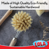 Lola Tampico replacement head with wire attachment, made of eco-friendly sustainable hardwood, on slate with dried botanicals
