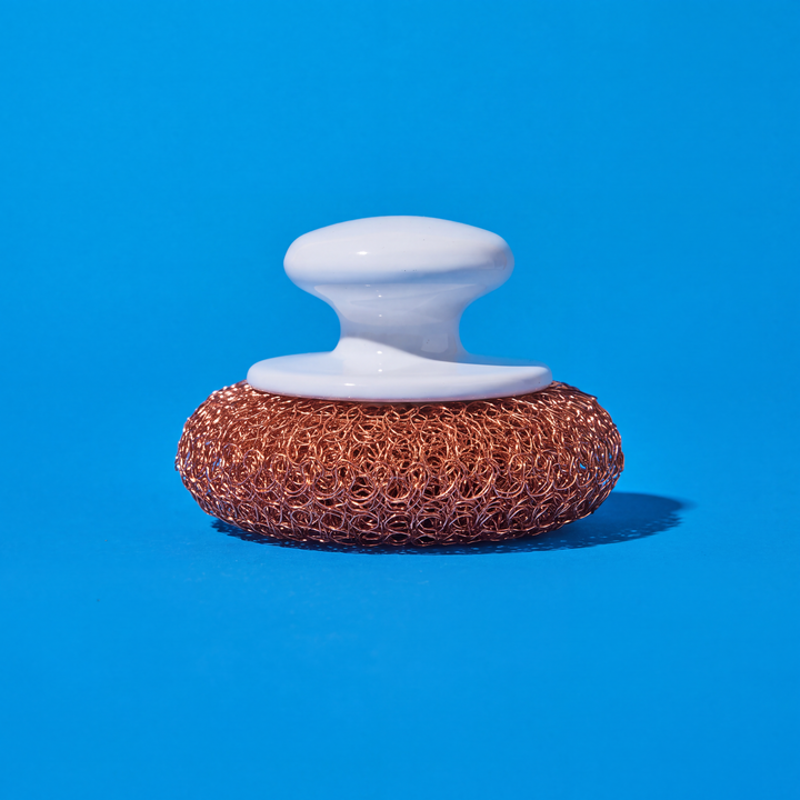 Copper Mesh Scourer with Hand Saver Knob