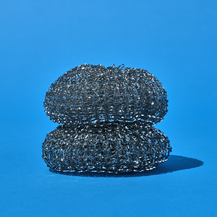 Jumbo Wire Mesh Scourer,  4" x 4" x 1.5" Galvanized Steel