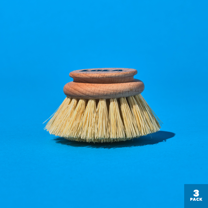 "The Original" Lola Tampico Vegetable & Dish Brush | Large Head Refills 3 Pack