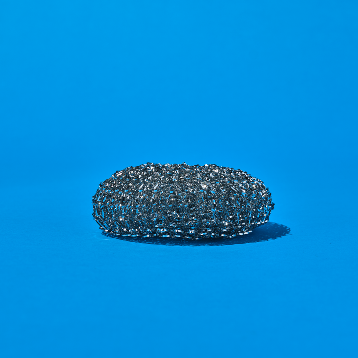 Jumbo Wire Mesh Scourer,  4" x 4" x 1.5" Galvanized Steel