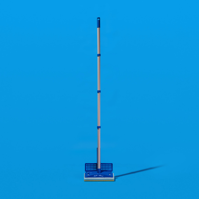 Natural Cellulose Squeeze Sponge Mop, 9" Wide Head w 4 Piece Threaded Metal Handle