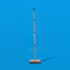 Deck Scrub Brush with 48" Broom Handle & 9" x 3.5" Coco Bristles Scrubber w/4-Piece Threaded handle -Case of 9
