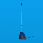 Big Angle Broom, 12" wide head w/ 4 piece handle