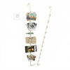 Lola Clip Strip metal hanging organizer cream/beige 1-pack with adhesive hook, holding postcards, B&W Polaroids, wristband and ticket stubs