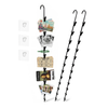 Lola Clip Strip black metal hanging organizer 3-pack with adhesive hooks, holding postcards, Polaroids, wristband, tickets and gallery cards