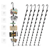 Lola Clip Strip black metal organizer 6-pack with 6 adhesive hooks; one clips postcards, Polaroids, wristband, tickets, gallery cards